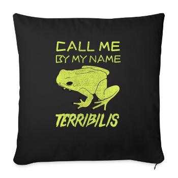 Pfeilgiftfrosch Phyllobates terribilis #3038 - Sofakissenbezug 45 x 45 cm - Schwarz - Vorne