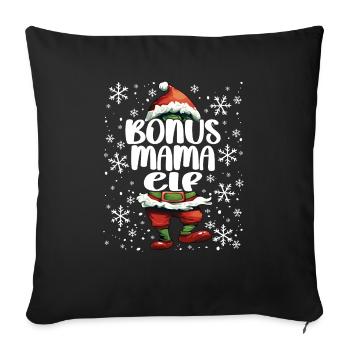 Weihnachtsoutfit Bonus mama Elf - Sofakissenbezug 45 x 45 cm - Schwarz - Vorne