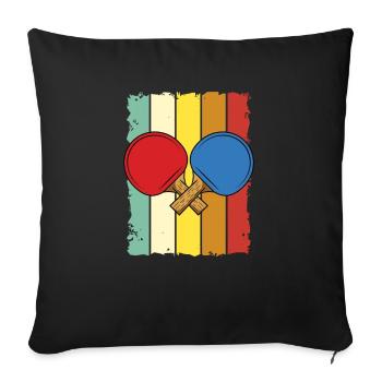 Tennis de table dictant raquette de tennis de table - Housse de coussin décorative 45 x 45 cm - noir - Devant