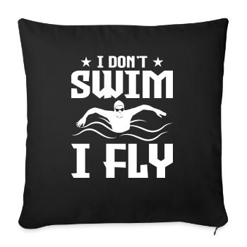 Schwimmen Schwimmbutterfly Bademeister - Sofakissenbezug 45 x 45 cm - Schwarz - Vorne