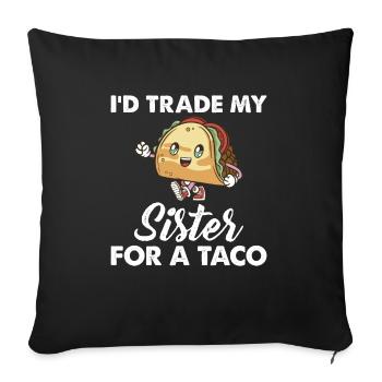 Cinco De May Outfit Taco Mexicain - Housse de coussin décorative 45 x 45 cm - noir - Devant