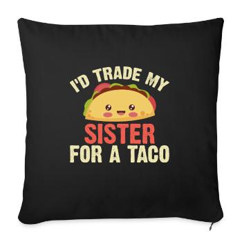 Cinco De May Outfit Taco Mexicain - Housse de coussin décorative 45 x 45 cm - noir - Devant
