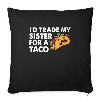 Cinco De May Outfit Taco Mexicain - Housse de coussin décorative 45 x 45 cm - noir - Devant