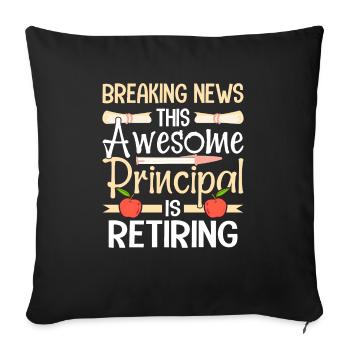 Education Retired Educator Retired Teacher - Sofa pillowcase 17,3'' x 17,3'' (45 x 45 cm) - black - Front