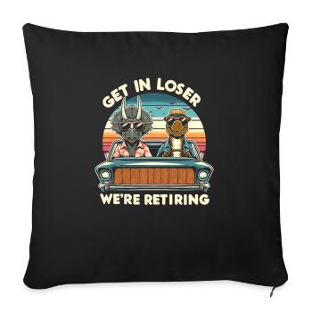 Retraités Retraités Seniors retraités - Housse de coussin décorative 45 x 45 cm - noir - Devant