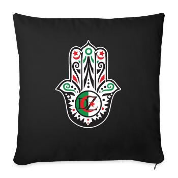1 2 3 viva l Algeria hand of fatma - Sofa pillowcase 17,3'' x 17,3'' (45 x 45 cm) - black - Front