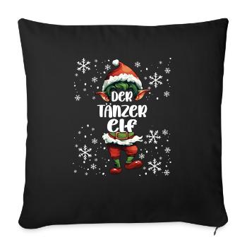 Weihnachtsoutfit Tänzer Wichtel - Sofakissenbezug 45 x 45 cm - Schwarz - Vorne