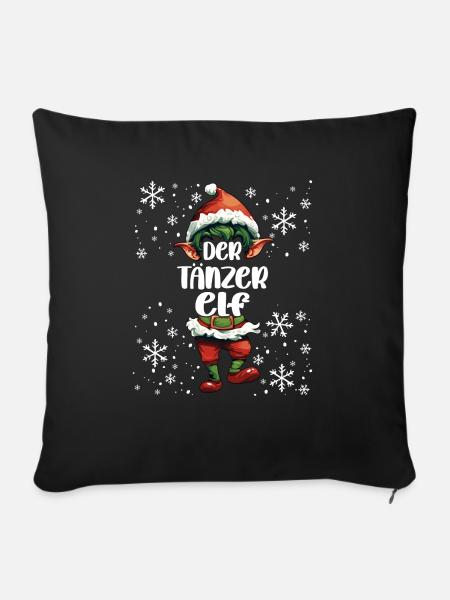 Weihnachtsoutfit Tänzer Wichtel - Sofakissenbezug 45 x 45 cm - Schwarz