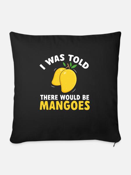 Mango Frucht Mango - Sofakissenbezug 45 x 45 cm - Schwarz