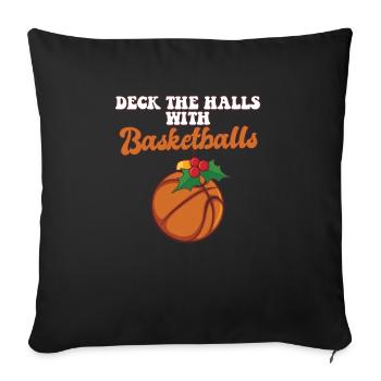 Deck The Halls With Basketball Player Coach - Sofa pillowcase 17,3'' x 17,3'' (45 x 45 cm) - black - Front