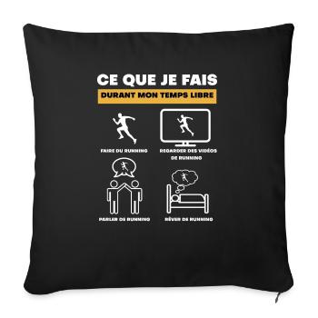 durant temps libre running - Housse de coussin décorative 45 x 45 cm - noir - Devant