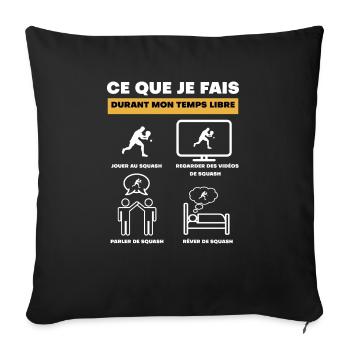 durant temps libre squash - Housse de coussin décorative 45 x 45 cm - noir - Devant