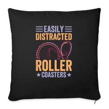 Theme Park Quote for a Theme Park Lover - Sofa pillowcase 17,3'' x 17,3'' (45 x 45 cm) - black - Front