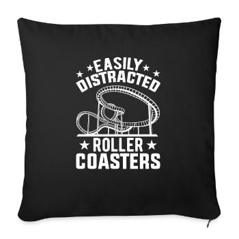 Theme Park Quote for a Theme Park Lover - Sofa pillowcase 17,3'' x 17,3'' (45 x 45 cm) - black - Front