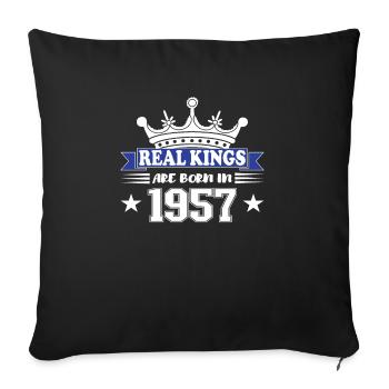 Cadeau d’anniversaire 1957 Vintage 1957 - Housse de coussin décorative 45 x 45 cm - noir - Devant