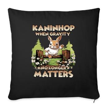 HappyHop training and joy for kaninhop fans - Sofa pillowcase 17,3'' x 17,3'' (45 x 45 cm) - black - Front