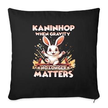 BunnyBounce rabbit hop gift for rabbit fans - Sofa pillowcase 17,3'' x 17,3'' (45 x 45 cm) - black - Front