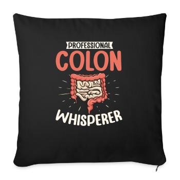 Gastroenterology Endoscopy Colonoscopy - Sofa pillowcase 17,3'' x 17,3'' (45 x 45 cm) - black - Front
