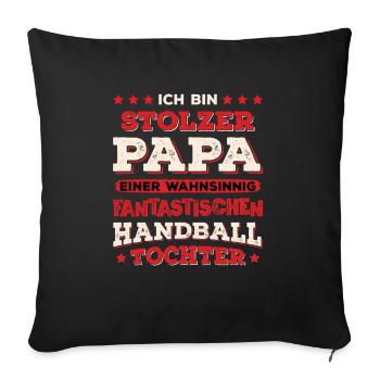 Hallen Sport Handballerin Handballverein Handball - Sofakissenbezug 45 x 45 cm - Schwarz - Vorne