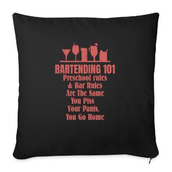 Bartending 101 Barman Cocktail Bartender - Sofa pillowcase 17,3'' x 17,3'' (45 x 45 cm) - black - Front