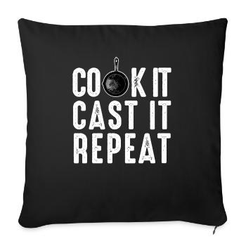 Cast Iron Pan Lover Frying Skillet Funny Cooking - Sofa pillowcase 17,3'' x 17,3'' (45 x 45 cm) - black - Front