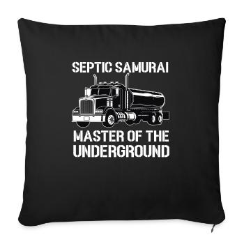 Installateur de système d’égout de pompe de pompe de fosse septique - Housse de coussin décorative 45 x 45 cm - noir - Devant