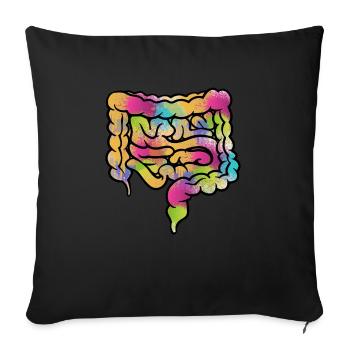 Gastro-entérologie Endoscopie Coloscopie - Housse de coussin décorative 45 x 45 cm - noir - Devant