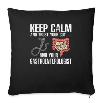 Gastro-entérologie Endoscopie Coloscopie - Housse de coussin décorative 45 x 45 cm - noir - Devant