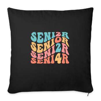 Senior 24 Graduation Class of 2024 Groovy Senior 2 - Sofa pillowcase 17,3'' x 17,3'' (45 x 45 cm) - black - Front