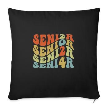 Senior 24 Graduation Class of 2024 Groovy Senior 2 - Sofa pillowcase 17,3'' x 17,3'' (45 x 45 cm) - black - Front