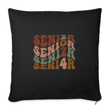 Senior 24 Graduation Class of 2024 Groovy Senior 2 - Sofa pillowcase 17,3'' x 17,3'' (45 x 45 cm) - black - Front