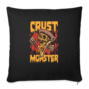 Crust monster | delicious italian flatbread - Sofa pillowcase 17,3'' x 17,3'' (45 x 45 cm) - black - Front