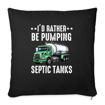 Installateur de système d’égout de pompe de pompe de fosse septique - Housse de coussin décorative 45 x 45 cm - noir - Devant