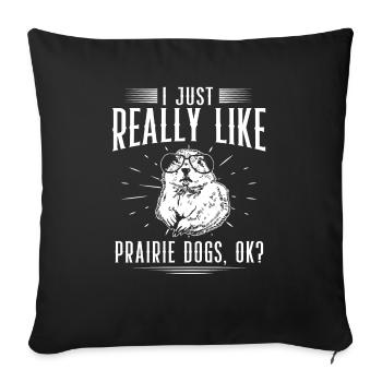 Chien de prairie - Housse de coussin décorative 45 x 45 cm - noir - Devant