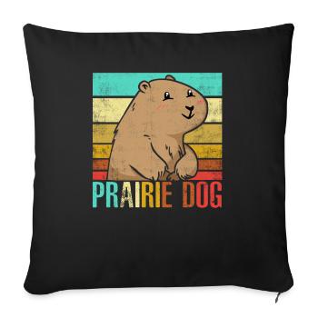Chien de prairie - Housse de coussin décorative 45 x 45 cm - noir - Devant