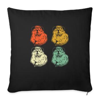 Chien de prairie - Housse de coussin décorative 45 x 45 cm - noir - Devant