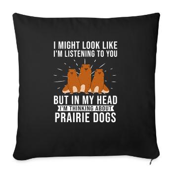 Chien de prairie - Housse de coussin décorative 45 x 45 cm - noir - Devant