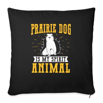 Chien de prairie - Housse de coussin décorative 45 x 45 cm - noir - Devant