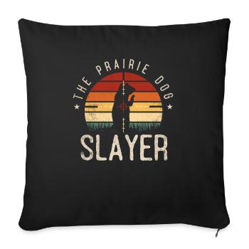 Chien de prairie - Housse de coussin décorative 45 x 45 cm - noir - Devant