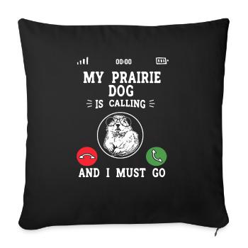 Chien de prairie - Housse de coussin décorative 45 x 45 cm - noir - Devant