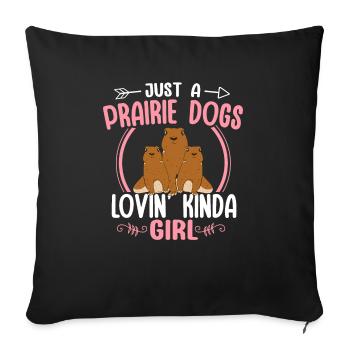 Chien de prairie - Housse de coussin décorative 45 x 45 cm - noir - Devant