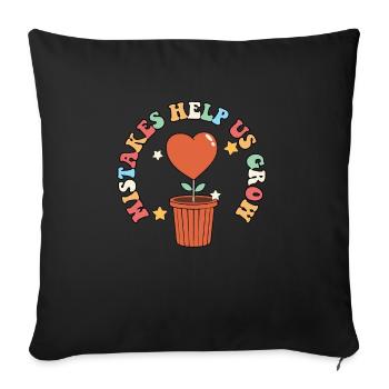 Les erreurs de la rentrée scolaire nous aident à faire grandir les élèves - Housse de coussin décorative 45 x 45 cm - noir - Devant