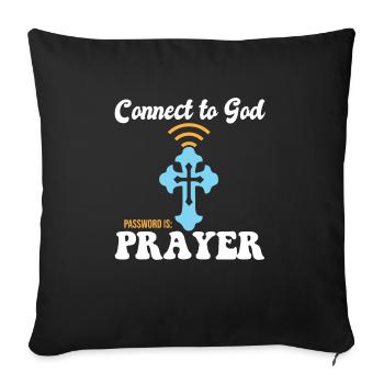 Jésus Croyant Connectez-vous à Dieu Le mot de passe est - Housse de coussin décorative 45 x 45 cm - noir - Devant