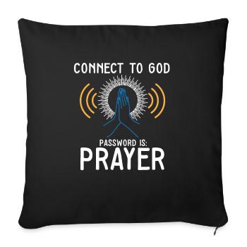 Connectez-vous à Dieu J'aime Jésus Culte des croyants - Housse de coussin décorative 45 x 45 cm - noir - Devant