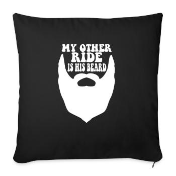 Drôle Barbu Mec Femme Petite Amie Mon Autre Balade - Housse de coussin décorative 45 x 45 cm - noir - Devant