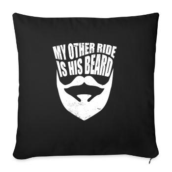 Homme barbu, femme, petite amie, mon autre trajet est le sien - Housse de coussin décorative 45 x 45 cm - noir - Devant
