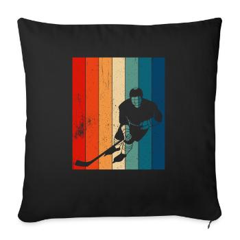 Dicton de hockey sur glace pour les joueurs de hockey sur glace - Housse de coussin décorative 45 x 45 cm - noir - Devant