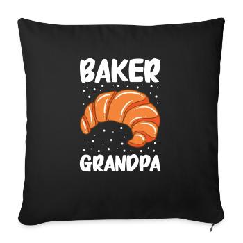 Cuisson du pain Boulangerie Boulangerie Fabrication du pain - Housse de coussin décorative 45 x 45 cm - noir - Devant