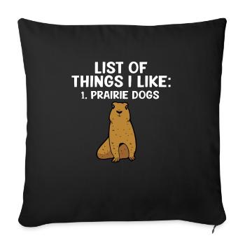 Chien de prairie - Housse de coussin décorative 45 x 45 cm - noir - Devant