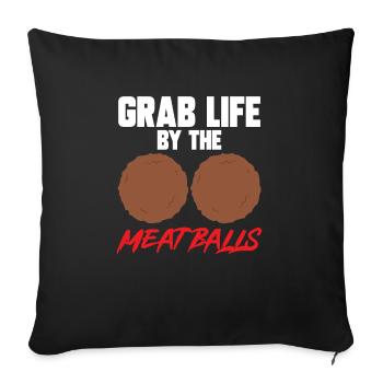 Meatballs Italy Italian Food - Sofa pillowcase 17,3'' x 17,3'' (45 x 45 cm) - black - Front